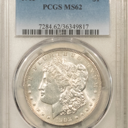 Morgan Dollars 1903 $1 MORGAN DOLLAR – PCGS MS-62, BLAST WHITE!