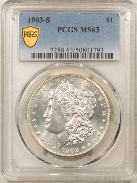 Morgan Dollars 1903-S $1 MORGAN DOLLAR – PCGS MS-63, PREMIUM QUALITY! SCARCE!