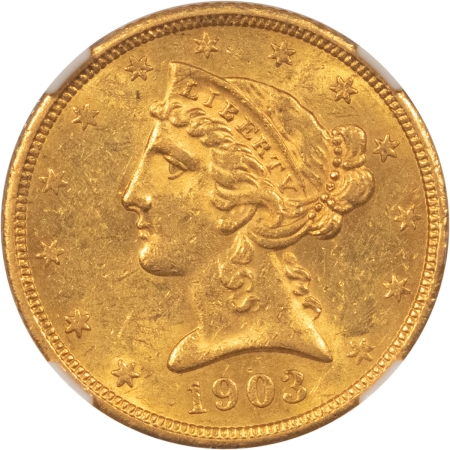 $5 1903-S $5 LIBERTY GOLD HALF EAGLE – NGC MS-61