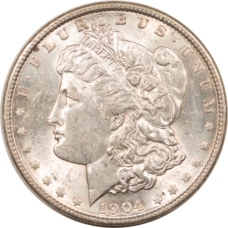 Morgan Dollars 1904 $1 MORGAN DOLLAR – FLASHY HIGH GRADE, NEARLY UNCIRCULATED, LOOKS CHOICE!