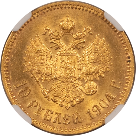 New Certified Coins 1904 AP 10R GOLD, Y-64 – NGC MS-63, FLASHY CHOICE, TOUGH!