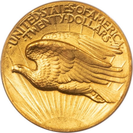 $20 1907 ST GAUDENS HIGH RELIEF $20 GOLD-FLAT EDGE, PCGS AU-58, LUSTROUS & LOOKS MS!