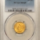 $2.50 1854-O $2.50 LIBERTY GOLD QUARTER EAGLE – PCGS AU-58, TOUGH DATE, PRICY IN UNC