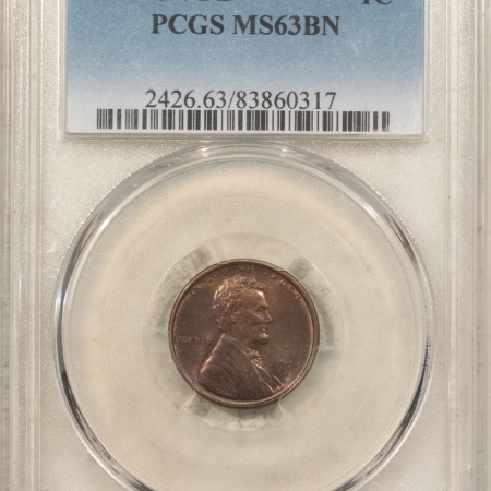 Lincoln Cents (Wheat) 1909-S VDB LINCOLN CENT – PCGS MS-63 BN, PRETTY! KEY-DATE!