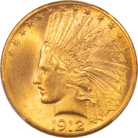 $10 1912-S $10 INDIAN GOLD EAGLE – PCGS MS-64 CAC, BLAZING LUSTER & PQ! TOUGH DATE!