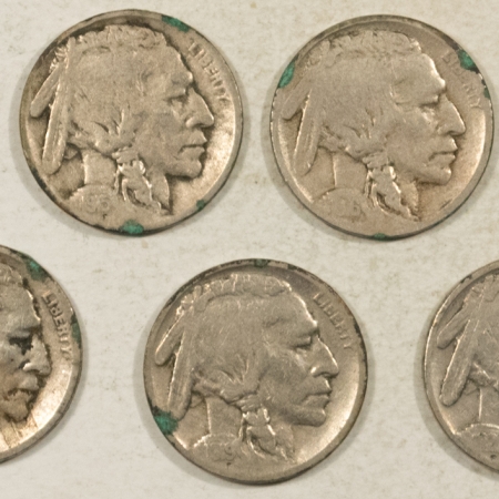 Buffalo Nickels 1913 TYI,1915,1916,1917,1918,1919,1921 BUFFALO NICKELS LOT/7 – CIRC, LOW GRADES!