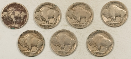 Buffalo Nickels 1913 TYI,1915,1916,1917,1918,1919,1921 BUFFALO NICKELS LOT/7 – CIRC, LOW GRADES!