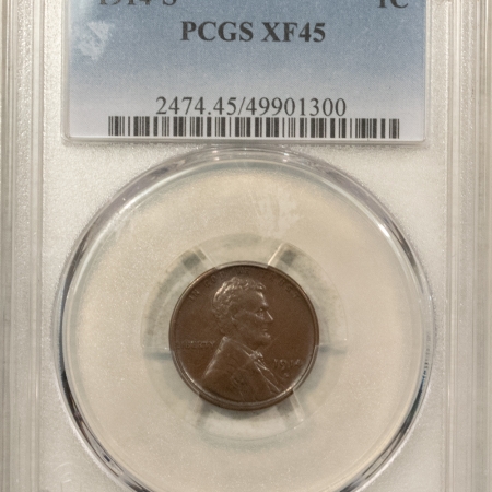 Lincoln Cents (Wheat) 1914-S LINCOLN CENT – PCGS XF-45