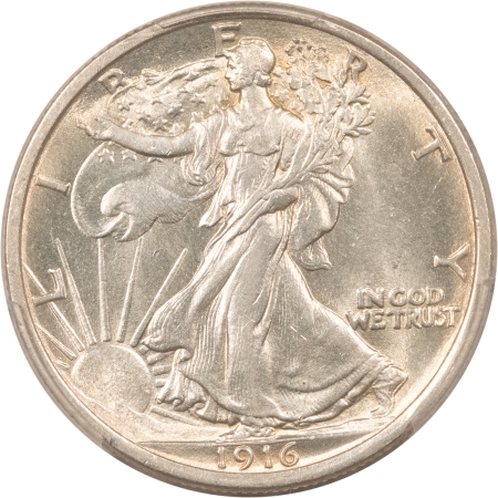 New Certified Coins 1916 WALKING LIBERTY HALF DOLLAR – PCGS MS-62, LOOKS 64+ PREMIUM QUALITY!