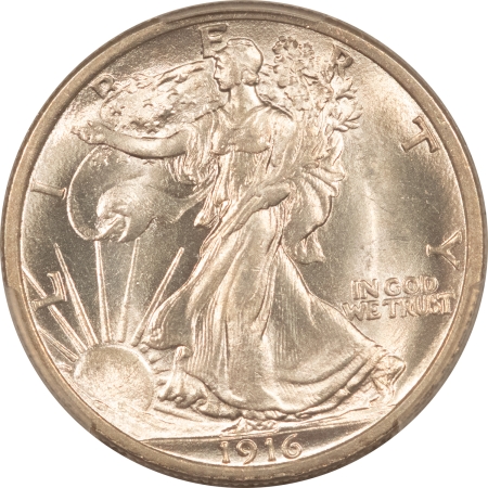 New Certified Coins 1916 WALKING LIBERTY HALF DOLLAR – PCGS MS-65, BLAST WHITE, PQ GEM!