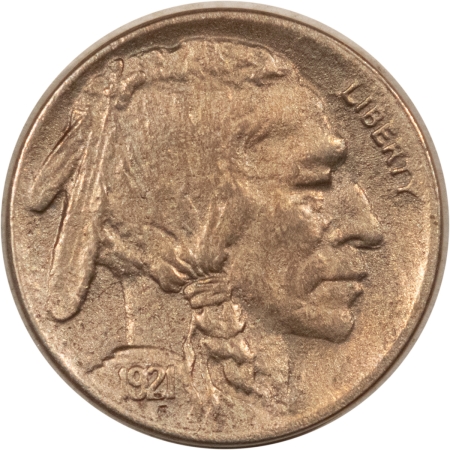 Buffalo Nickels 1921-S BUFFALO NICKEL – AU DETAIL BUT ENVIRONMENTAL DAMAGE