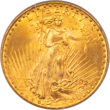 $20 1924 $20 ST GAUDENS GOLD DOUBLE EAGLE – PCGS MS-64, CAC APPROVED!