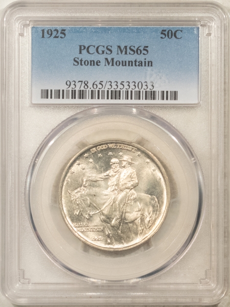 New Certified Coins 1925 STONE MOUNTAIN COMMEMORATIVE HALF DOLLAR – PCGS MS-65, FRESH WHITE GEM!