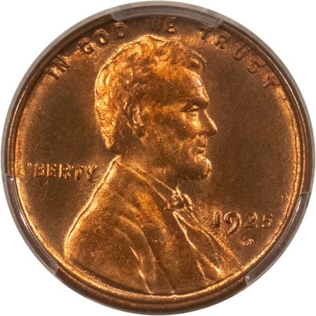 Lincoln Cents (Wheat) 1925-D LINCOLN CENT – PCGS MS-65 RB, PREMIUM QUALITY & NEARLY FULL RED!