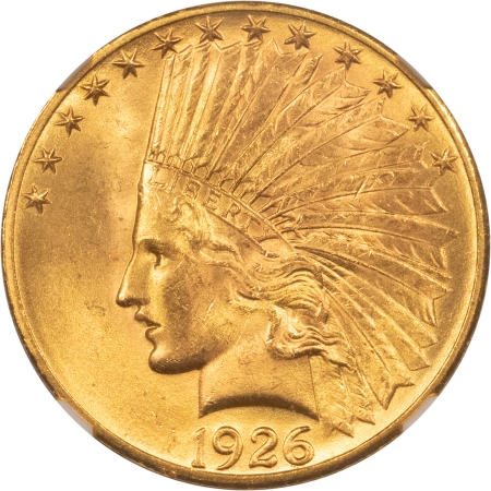 $10 1926 $10 INDIAN GOLD EAGLE – NGC MS-64, FLASHY & LUSTROUS!