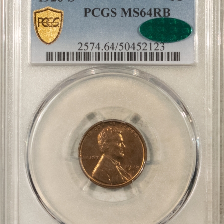 CAC Approved Coins 1926-S LINCOLN CENT – PCGS MS-64 RB CAC, SUPER PREMIUM QUALITY NICE FOR THE DATE