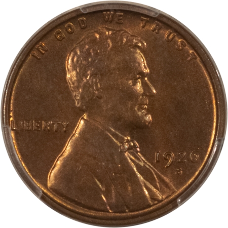 CAC Approved Coins 1926-S LINCOLN CENT – PCGS MS-64 RB CAC, SUPER PREMIUM QUALITY NICE FOR THE DATE