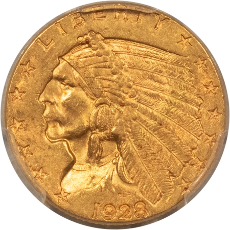 $2.50 1928 $2.50 INDIAN GOLD QUARTER EAGLE – PCGS MS-63