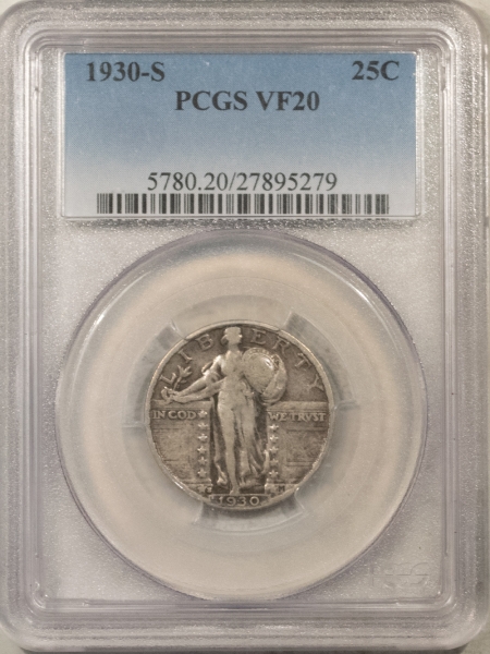 New Certified Coins 1930-S STANDING LIBERTY QUARTER – PCGS VF-20