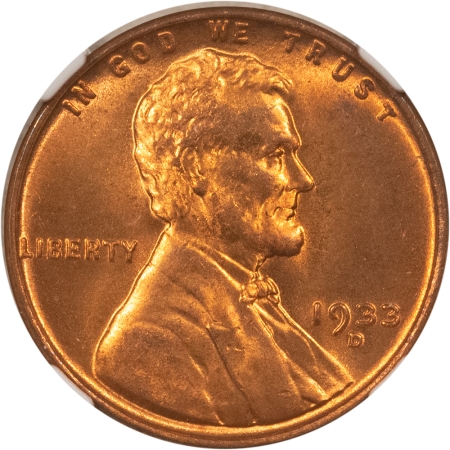 Lincoln Cents (Wheat) 1933-D LINCOLN CENT – NGC MS-66 RD