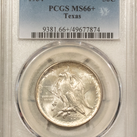 New Store Items 1934 TEXAS COMMEMORATIVE HALF DOLLAR – PCGS MS-66+ FRESH & PQ!