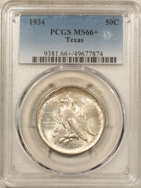 New Certified Coins 1934 TEXAS COMMEMORATIVE HALF DOLLAR – PCGS MS-66+ FRESH & PQ!