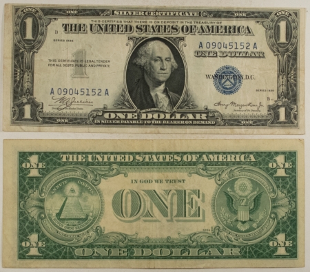 New Store Items 1935 $1 SILVER CERTIFICATES, LOT OF 9 – VF/AU