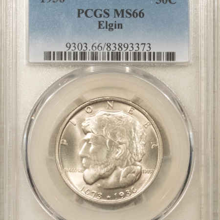 New Certified Coins 1936 ELGIN COMMEMORATIVE HALF DOLLAR – PCGS MS-66, PREMIUM QUALITY! BLAST WHITE!