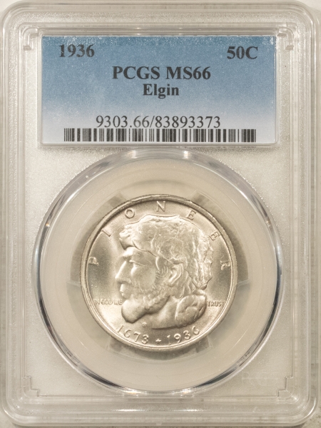 New Certified Coins 1936 ELGIN COMMEMORATIVE HALF DOLLAR – PCGS MS-66, PREMIUM QUALITY! BLAST WHITE!