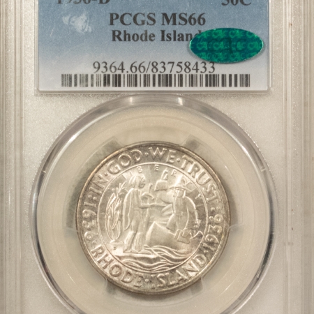 CAC Approved Coins 1936-D RHODE ISLAND COMMEMORATIVE HALF DOLLAR – PCGS MS-66, PQ & CAC APPROVED!