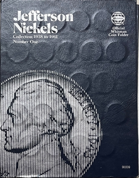 Jefferson Nickels 1938-1961D JEFFERSON NICKEL 65 COIN SET, IN FOLDER, 39D, SILVER WAR 5C, BU 1950D