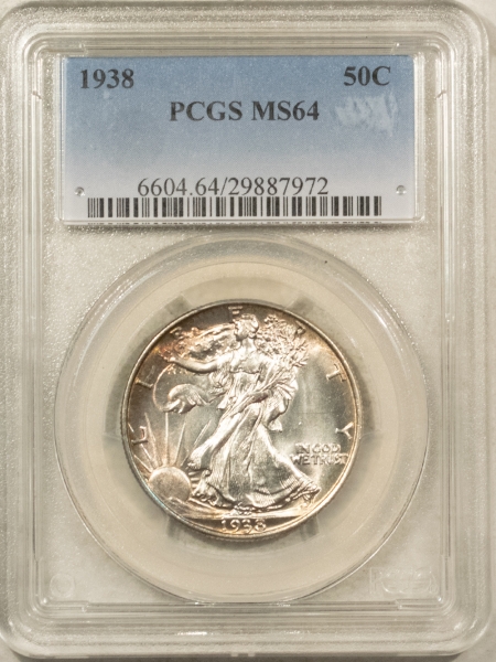 New Certified Coins 1938 WALKING LIBERTY HALF DOLLAR – PCGS MS-64, PRETTY & PREMIUM QUALITY!