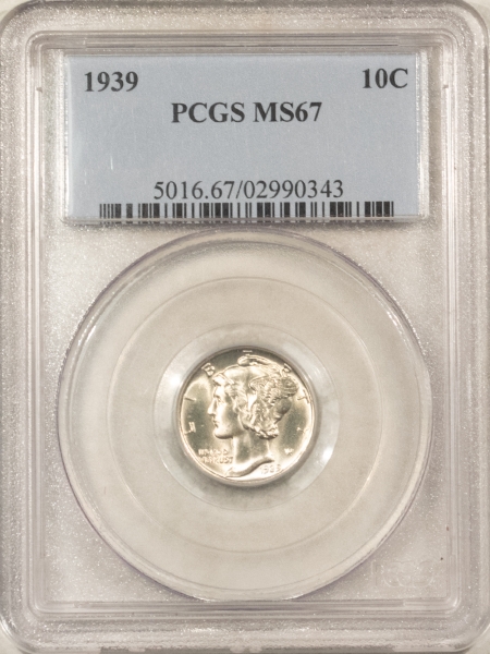 Mercury Dimes 1939 MERCURY DIME – PCGS MS-67, PREMIUM QUALITY!