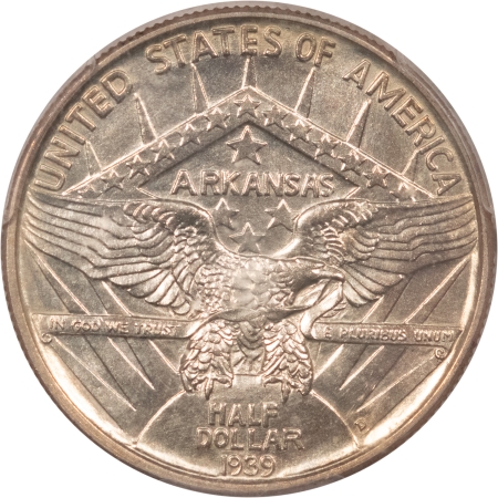 New Certified Coins 1939-D ARKANSAS COMMEMORATIVE HALF DOLLAR – PCGS MS-64, TOUGH LOW MINTAGE ISSUE