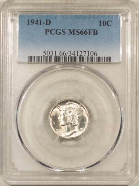 Mercury Dimes 1941-D MERCURY DIME – PCGS MS-66 FB