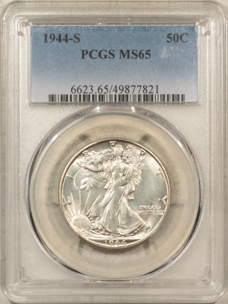 New Certified Coins 1944-S WALKING LIBERTY HALF DOLLAR – PCGS MS-65, FRESH GEM!