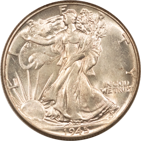 New Store Items 1945 WALKING LIBERTY HALF DOLLAR – UNCIRCULATED, CLAIMS TO CHOICE!