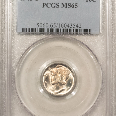 Mercury Dimes 1945-S MERCURY DIME – PCGS MS-65, GEM!