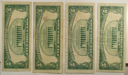 New Store Items 1953 X2 $5 SC, 1953C $5 USN, 1963 $5 USN, LOT OF 4, FR-1655 – F/VF, VF, F/NE