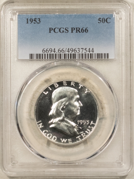 Franklin Halves 1953 PROOF FRANKLIN HALF DOLLAR – PCGS PR-66