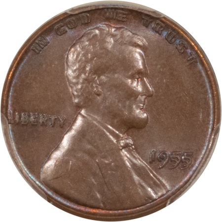 CAC Approved Coins 1955 LINCOLN CENT, DOUBLED DIE OBVERSE – PCGS MS-62 BN, CAC APPROVED, PQ++