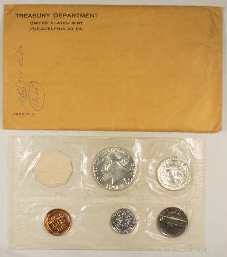 New Store Items 1956 5 COIN U.S. SILVER PROOF SET – GEM PROOF W/ ORIGINAL ENVELOPE & PAPERS