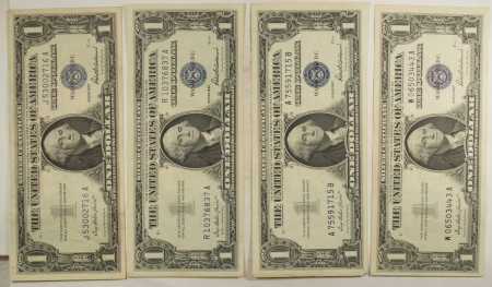 New Store Items 1957 $1 SILVER CERTIFICATES, LOT OF 4, FR-1619 – XF/AU