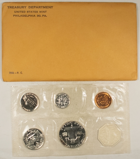 New Store Items 1958 5 COIN U.S. SILVER PROOF SET – GEM PROOF W/ ORIGINAL ENVELOPE & PAPERS