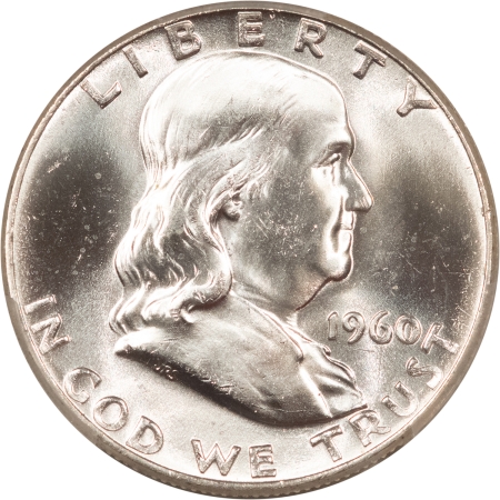 Franklin Halves 1960 FRANKLIN HALF DOLLAR – PCGS MS-65 FBL, BLAST WHITE GEM!