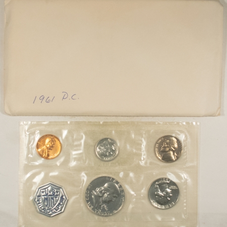 New Store Items 1961 5 COIN U.S. SILVER PROOF SET – GEM PROOF, NO ORIGINAL ENVELOPE