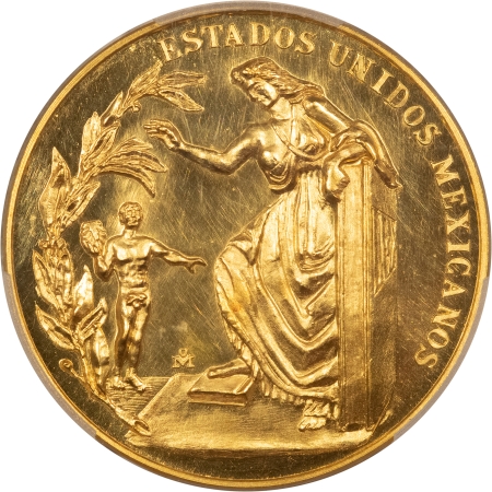 Bullion 1963 MEXICO GOLD MEDAL GROVE-814 AU 41.41G, 1.2 AGW PCGS SP-65, BAJA CALIFORNIA!