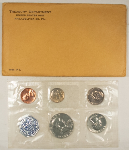 New Store Items 1963 5 COIN U.S. SILVER PROOF SET – GEM PROOF W/ ORIGINAL ENVELOPE & PAPERS