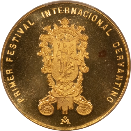 Bullion 1972-MO MEXICO GOLD MEDAL 41.82G, 1.21 AGW PCGS SP-65, GUANAJUATO CERVANTINO FES