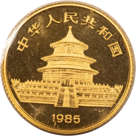 Bullion 1985 CHINA GOLD PANDA 10 YUAN, 1/10 OZ, KM-115 – UNCIRCULATED, OGP